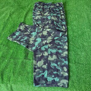 Fruit of the Loom Camo Green Fleece Pockets Loungewear Pajama Pants Big Size 2XL